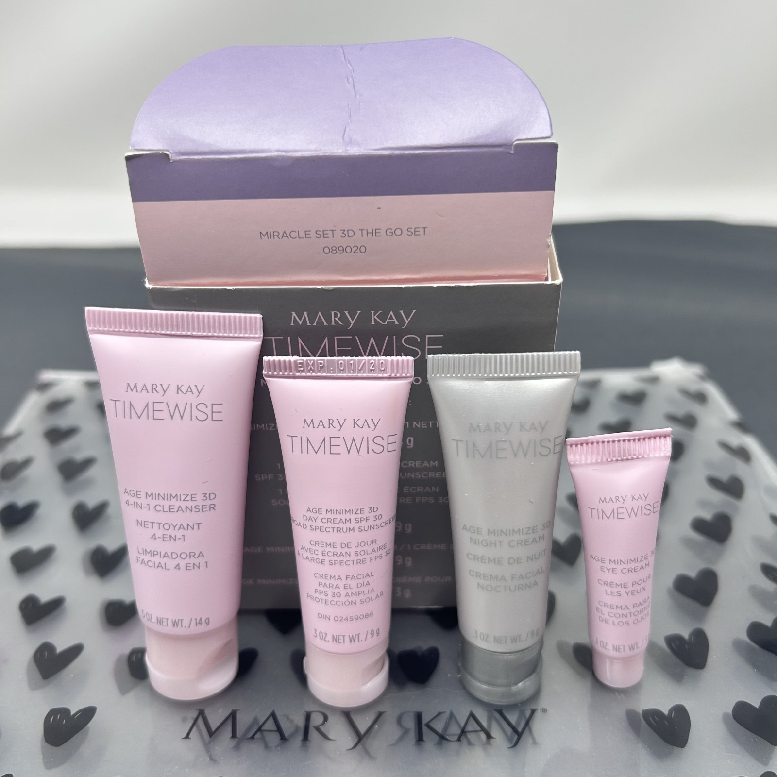 EXP Mary Kay TimeWise 3D On The Go Miracle 4pc Set COMBO OILY SKIN Travel Size