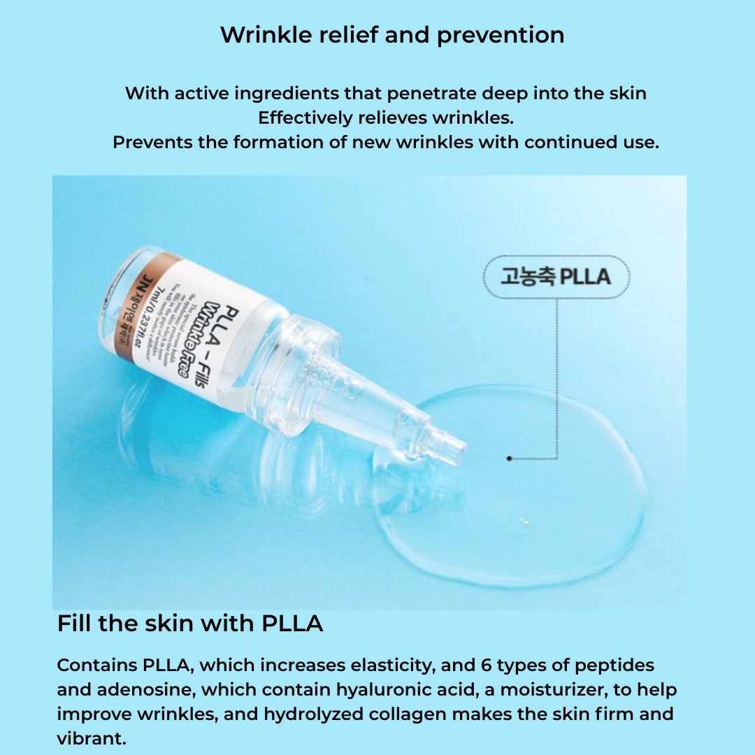 PLLA-Fills Collagen Hyaluronic Acid Peptide Wrinkle Ampoule 0.2oz x 5 pieces