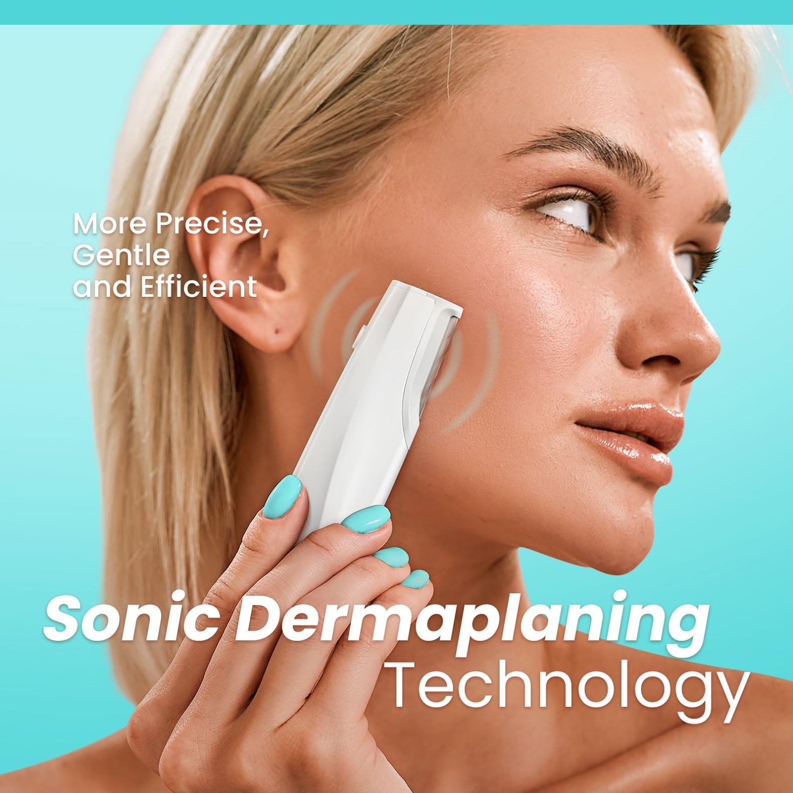 Sonic Dermaplaning Tool for Face – Rechargeable Dermaplane Razor with 6 Refill