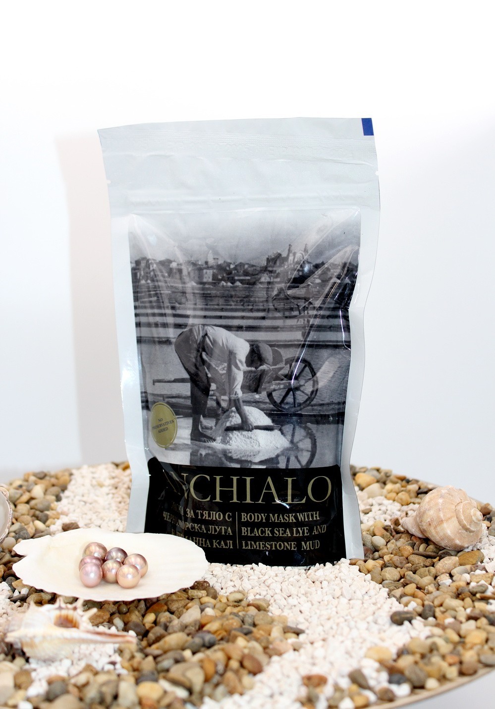 Body mask with Black Sea lye and limestone mud ANCHIALO, 3×500 gr-3 pcs