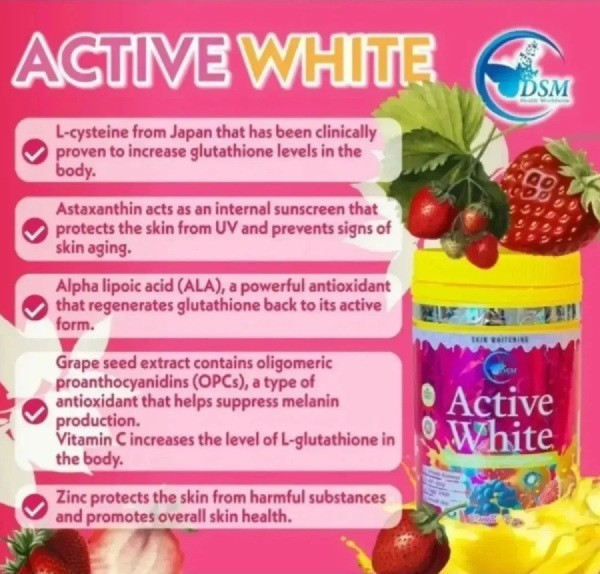 3x Phyto Active White Skin Whitening Glutathione Collagen Brightening Supplement