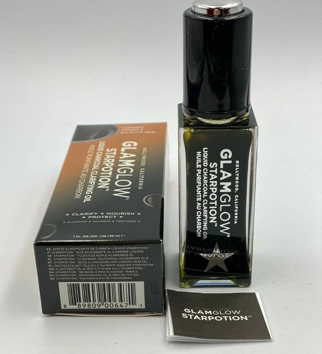 Glamglow starpotion liquid charcoal clarifying oil 1 oz / 30 ml New + Free Shipp