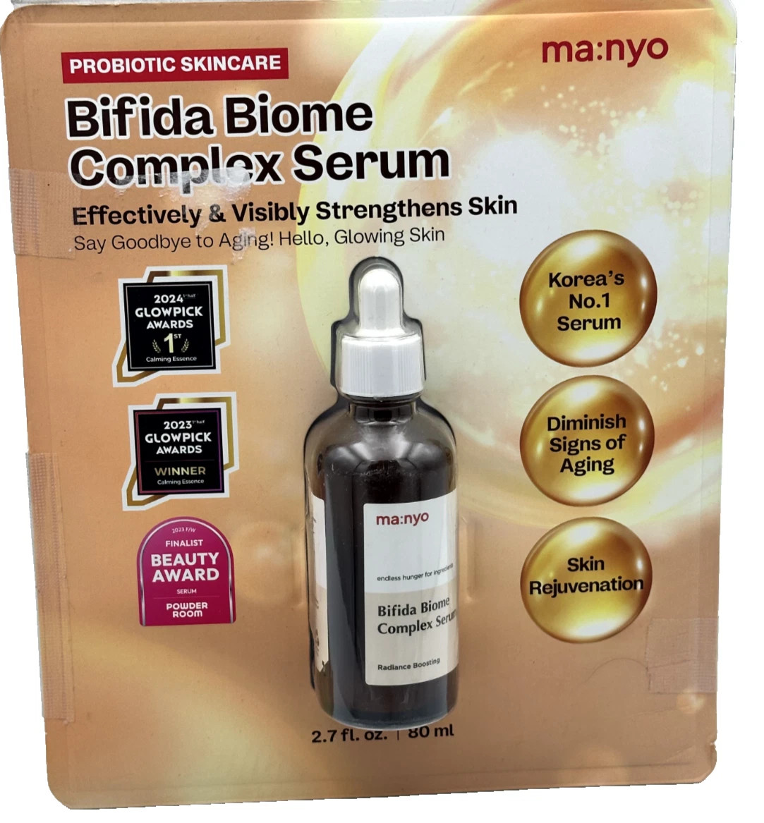 Ma:nyo Bifida Biome Complex Ampoule 2.7 fl oz / 80ml –Hydrating Serum- New