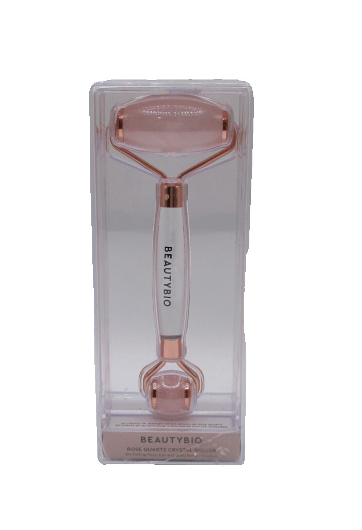 Beautybio Rose Quartz Crystal Roller De Puffing face Eye And Body Roller ~