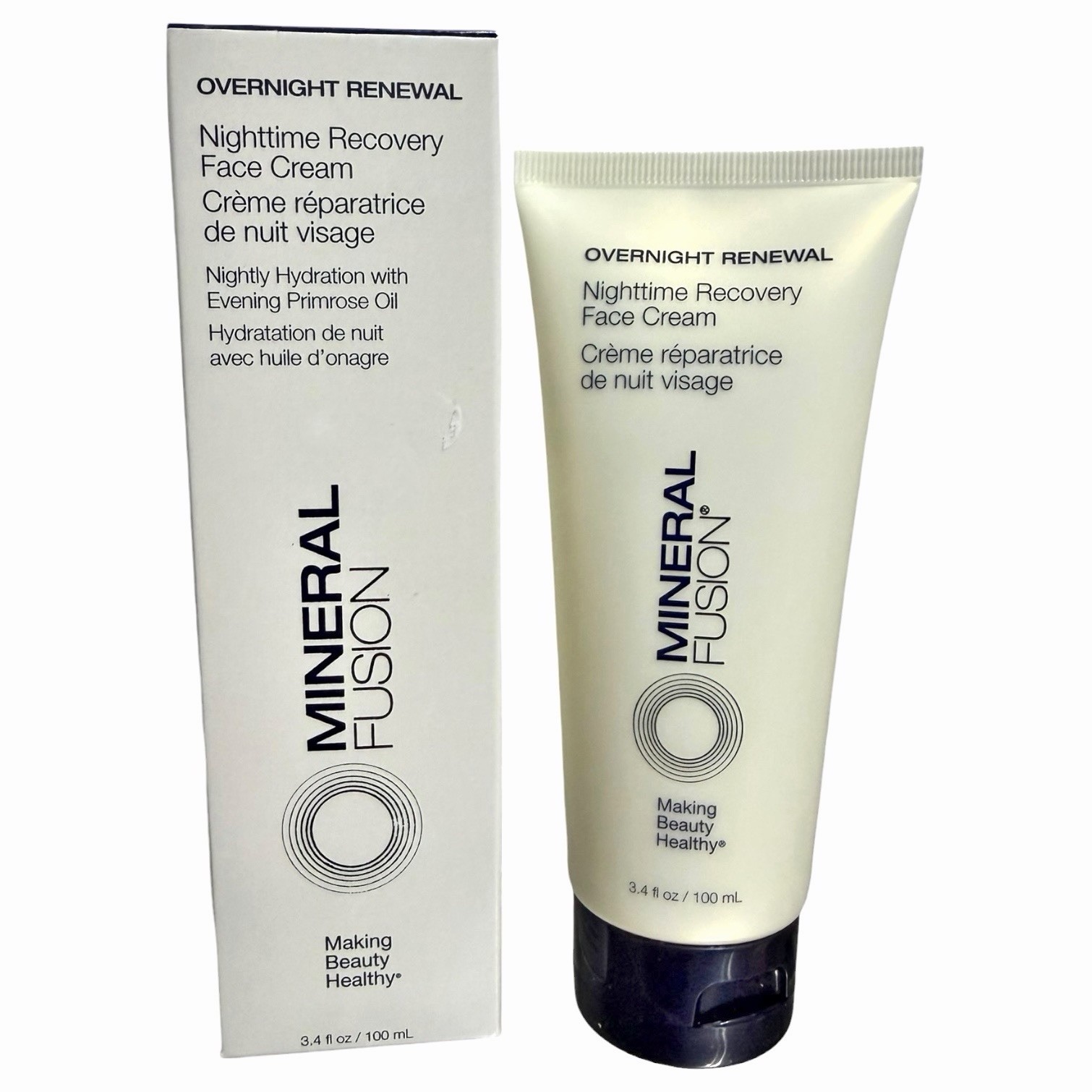 Mineral Fusion Overnight Renewal Nighttime Recovery Face Cream 3.4 oz New in Box
