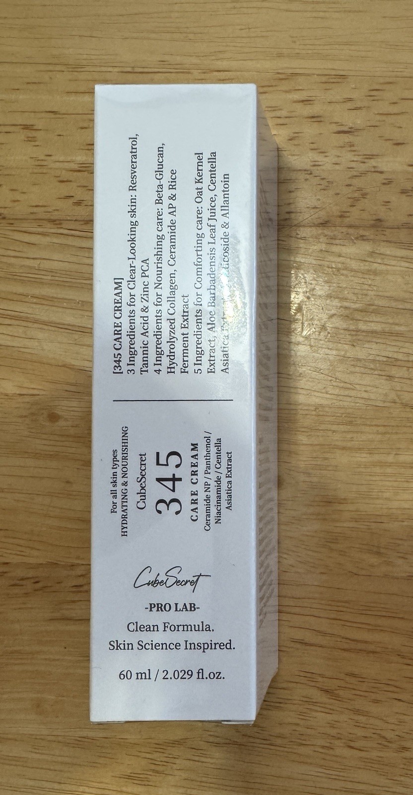 CubeSecret 345 Cream Hydrating & Nourishing 60ml Resveratrol Tannic Acid & Zinc