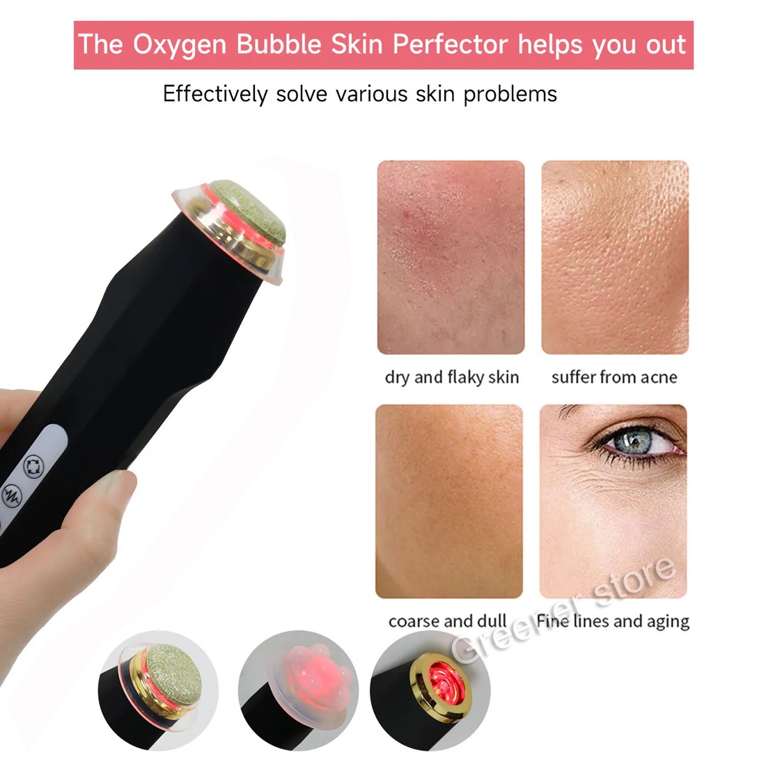 Facial SPA CO2 Bubble Oxygen Beauty Machine Gel Illumination Exfoliates Pods Kit