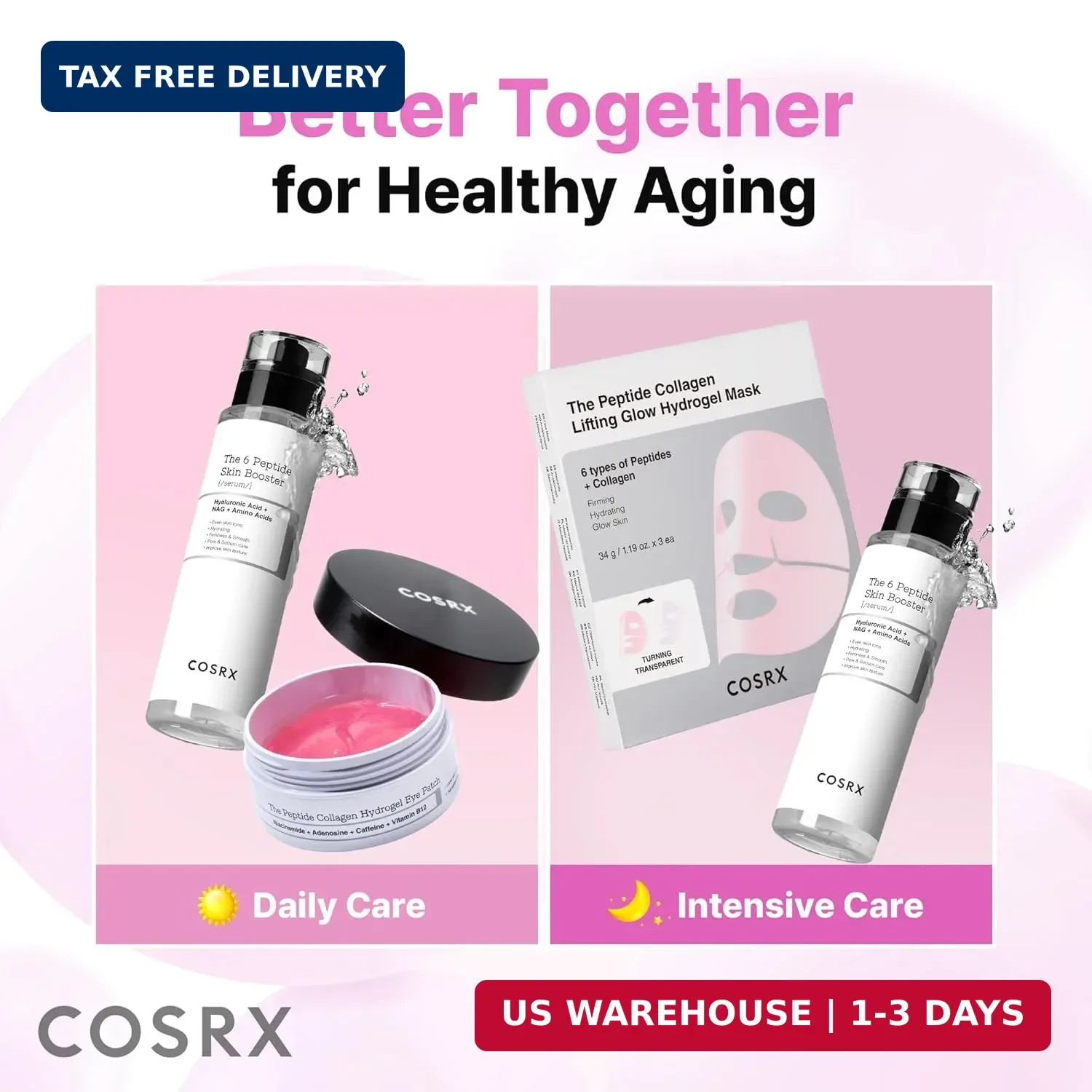 COSRX 6X Peptide Collagen Skin Booster Toner Serum for Dull & Uneven Skin, Preps
