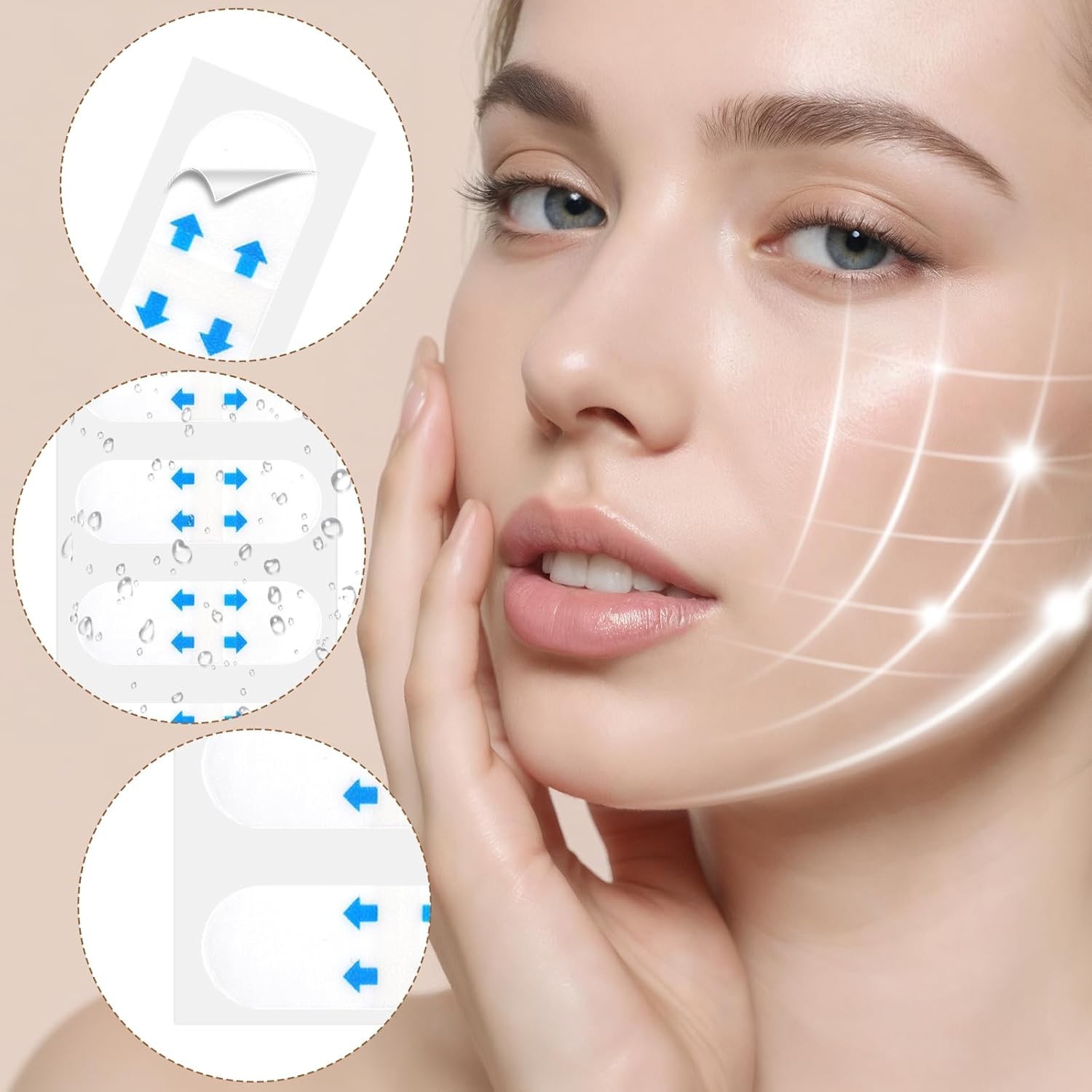 200PCS Face Lift Tape Invisible Instant Lifting Neck Tape Super Thin Breathable