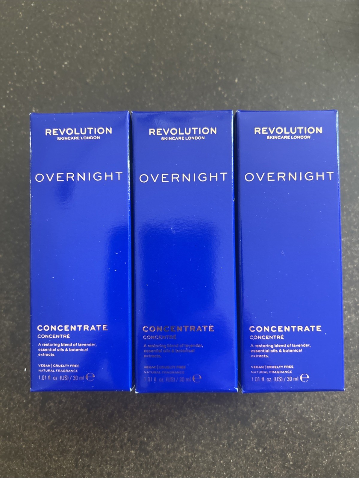 [Lot of 3] Revolution Skincare London Overnight Restoration Concentrate 1.01 Oz