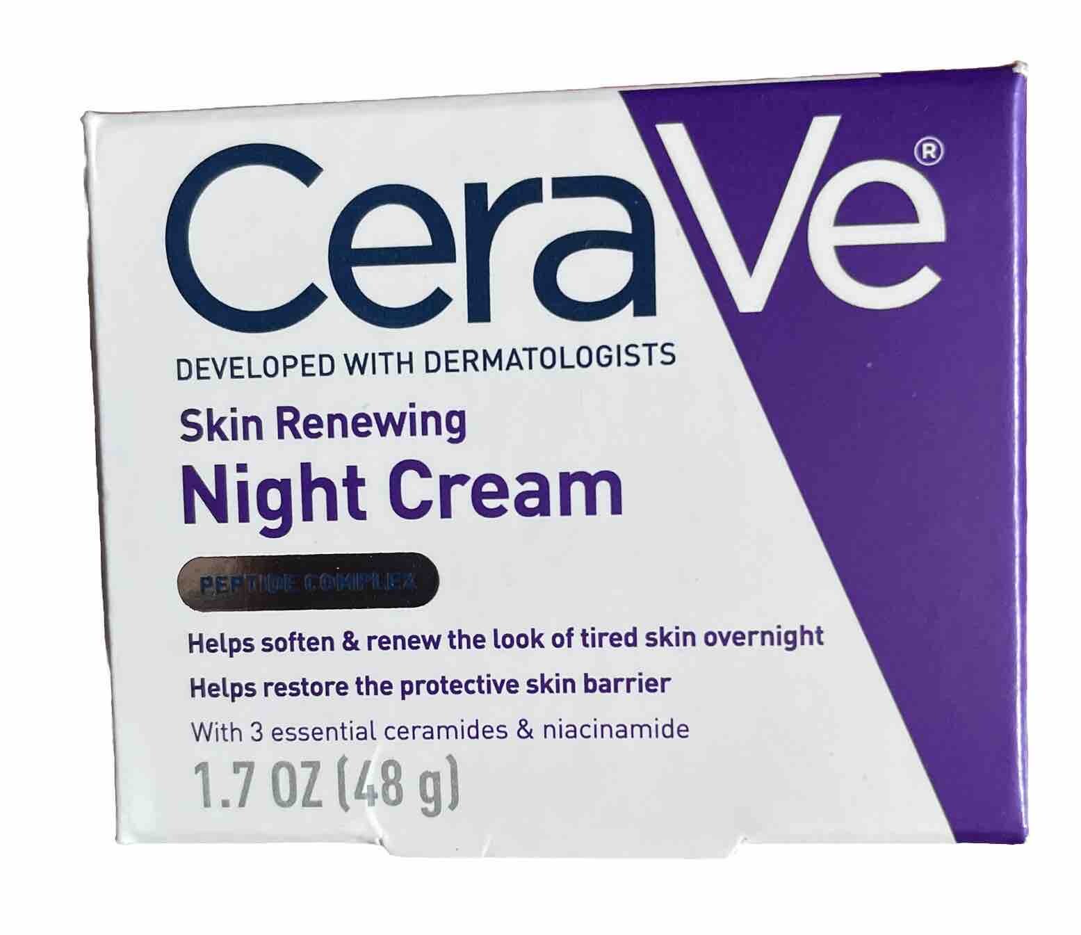 Cerave Skin Renewing NIGHT CREAM PEPTIDE COMPLEX Hyaluronic Acid ~ 1.7 oz