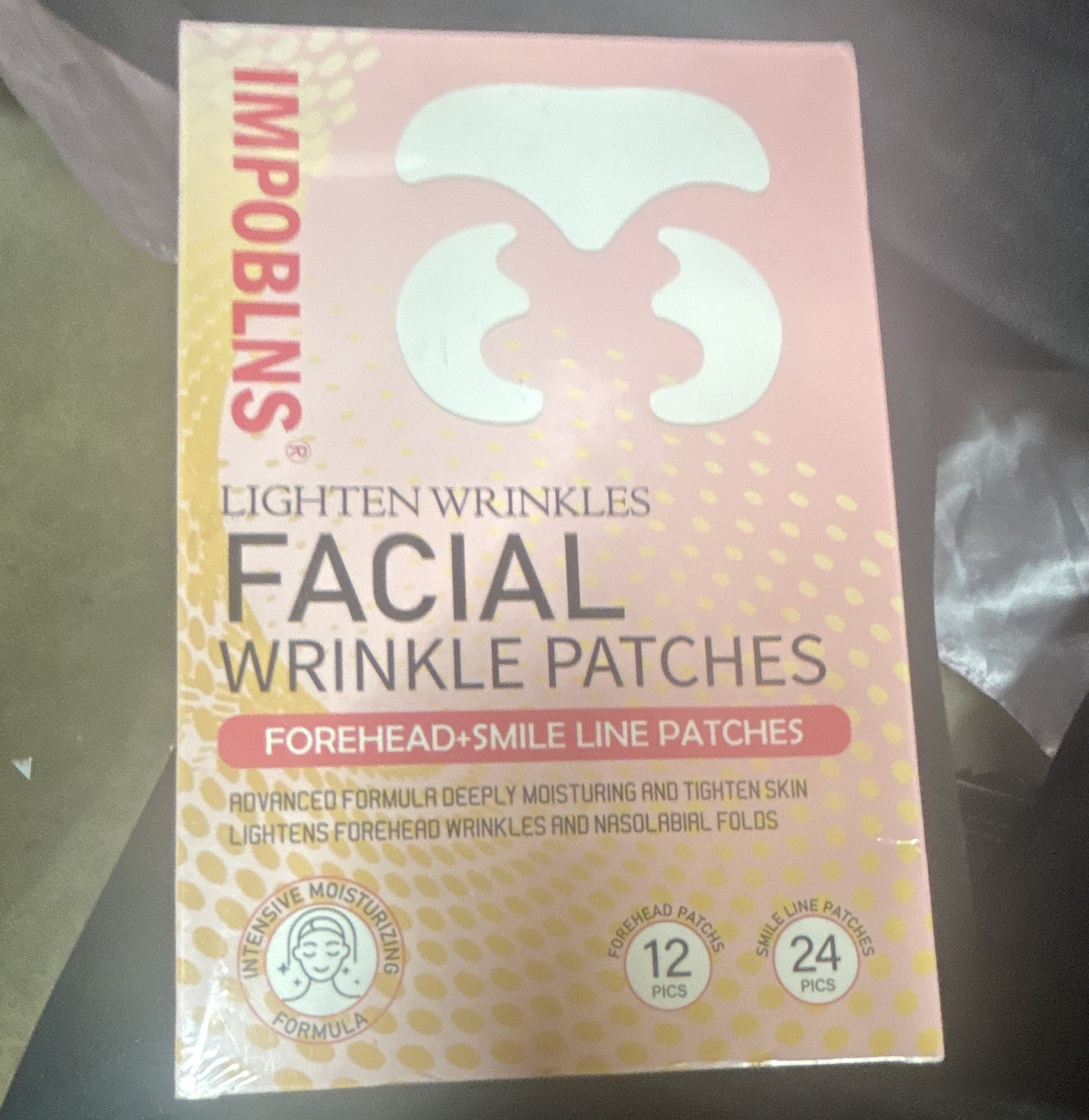 IMPOBLINS Wrinkle Patches for Face & Forehead, Smile Line Patches, 24 PCS