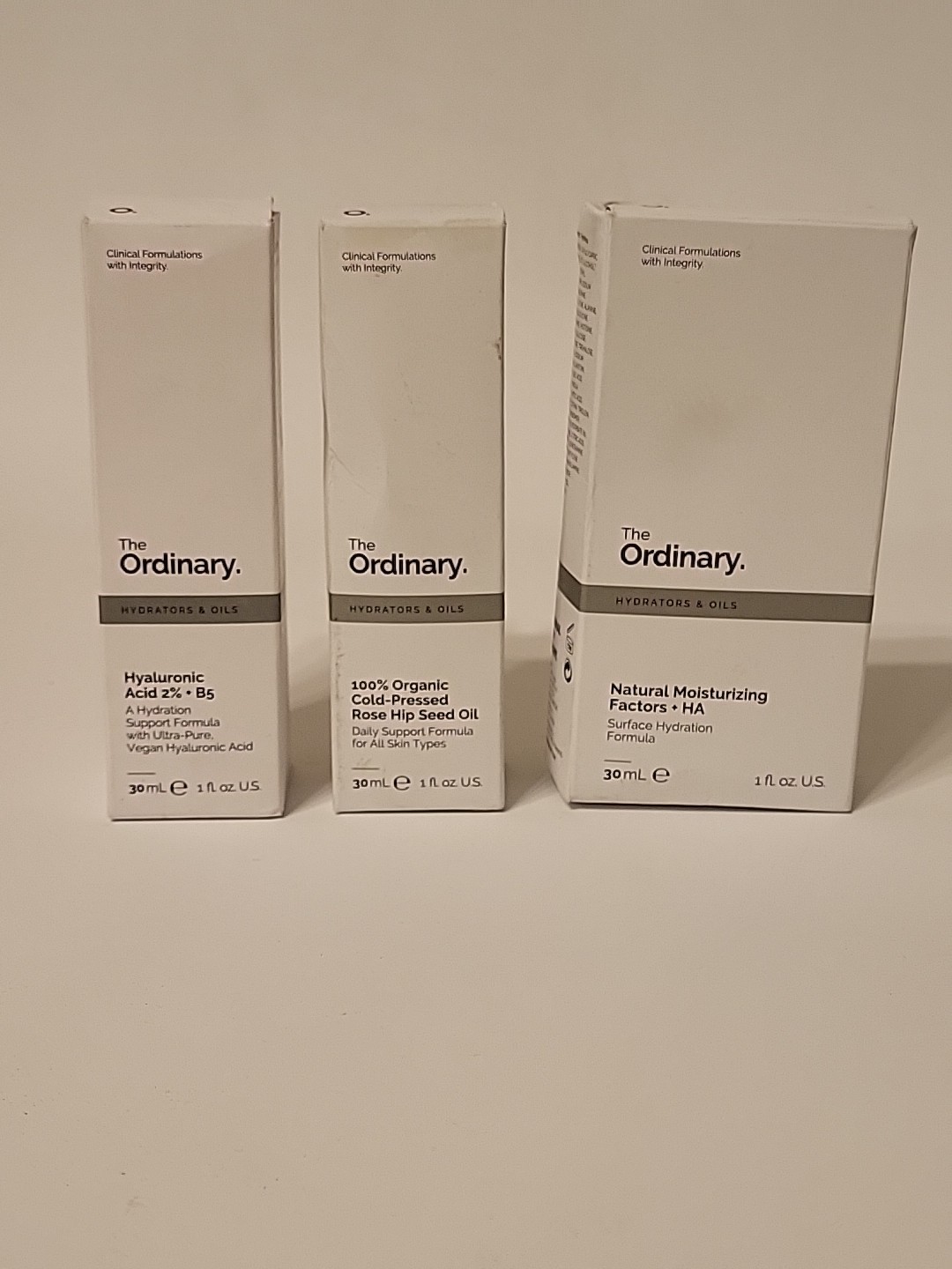 The Ordinary Hyaluronic Acid 2%, 100% Rose Hip Seed Oil & Natural Moisturizer HA