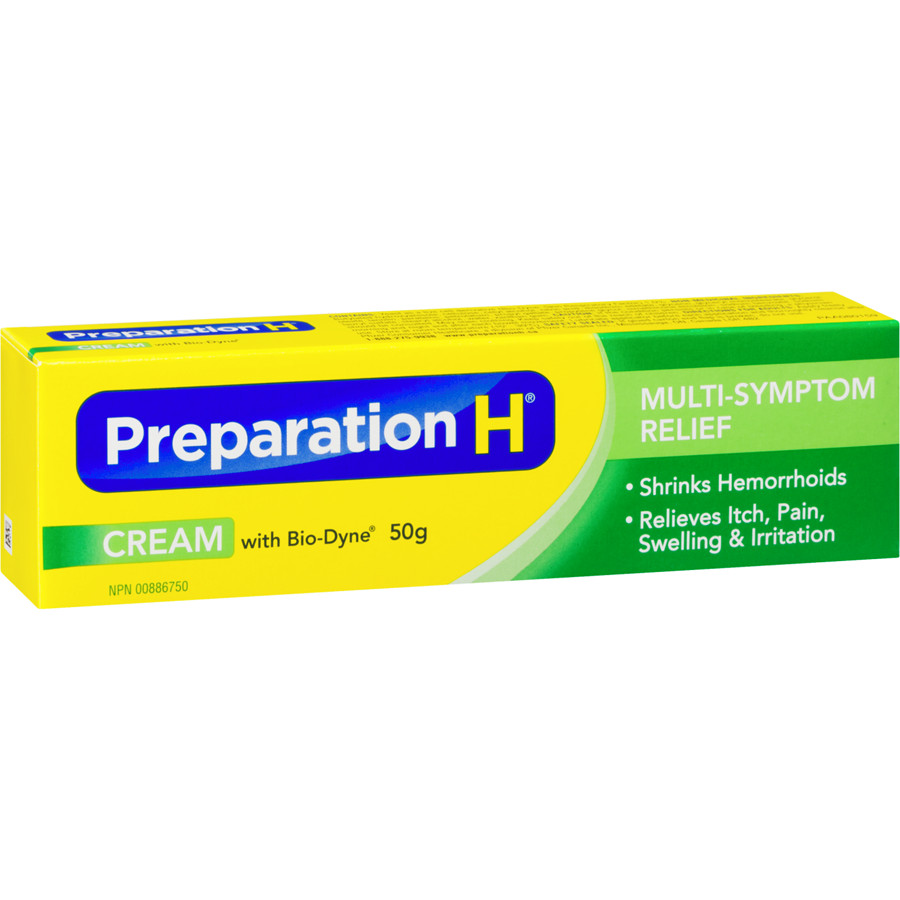 Preparation H Multi-Symptom Hemorrhoid Cream 50g | Bio-Dyne Relief | Canada