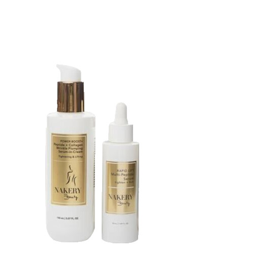 Nakery Beauty 2 Piece Peptide Collagen Face Lift Set Power Boost Rapid Lift New