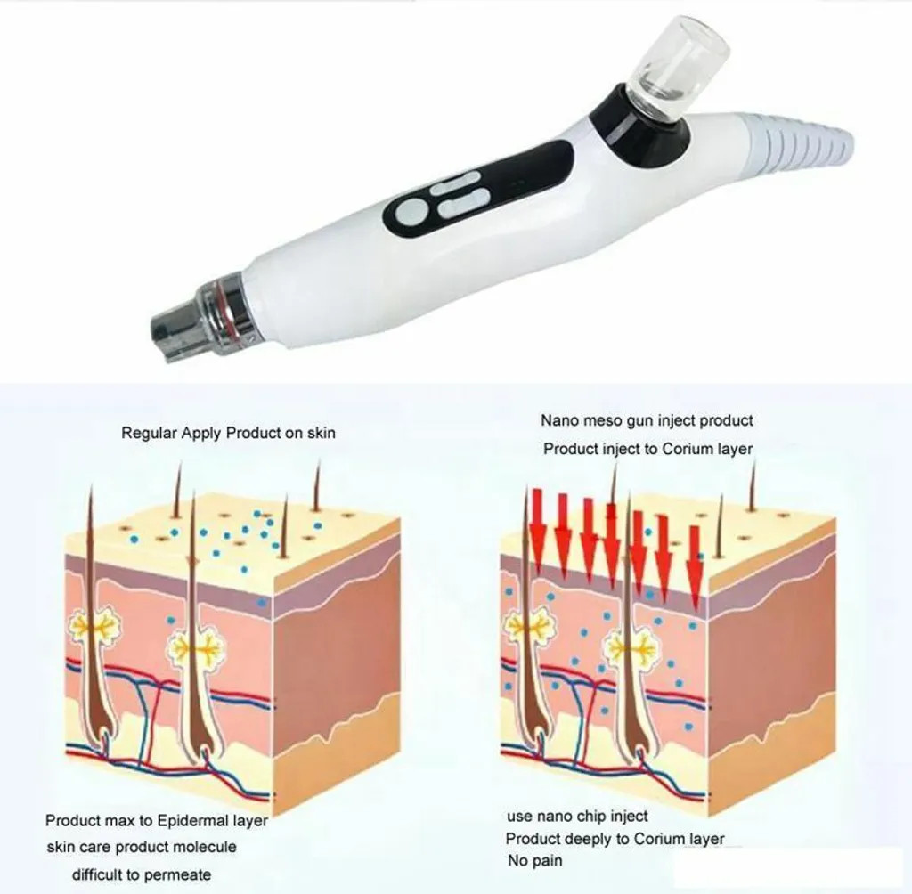 Nano Chip EMS Mesotherapy Gun No Needle RF Skin Tightening Facial Care Machine