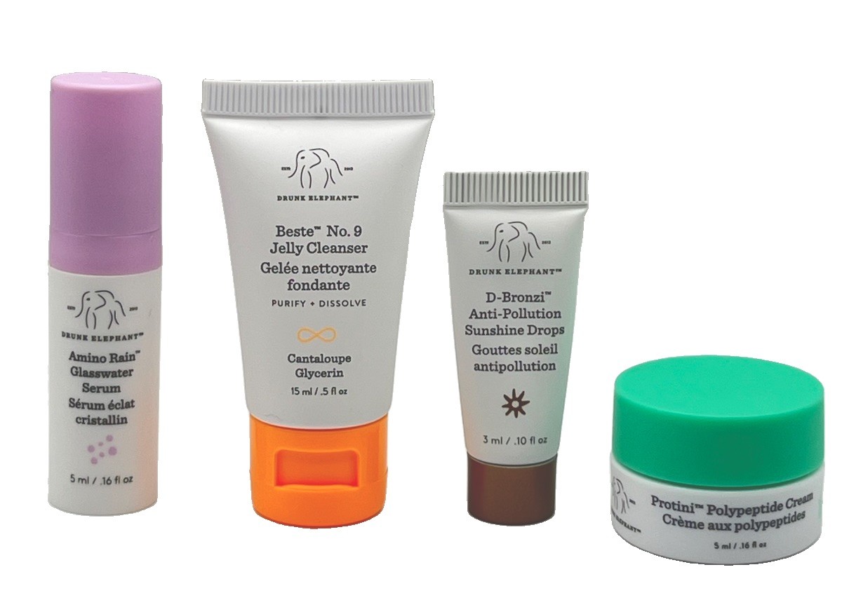 Drunk Elephant Gift 4 Set Protini Cream D Bronzi Beste B-Hydra Serum Travel NEW