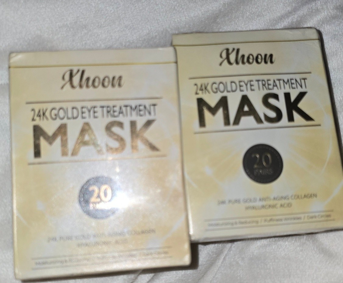 2 Pack Xhoon 24K Gold Eye Treatment Mask Anti-Aging 20 Pairs Ea Exp 12/26