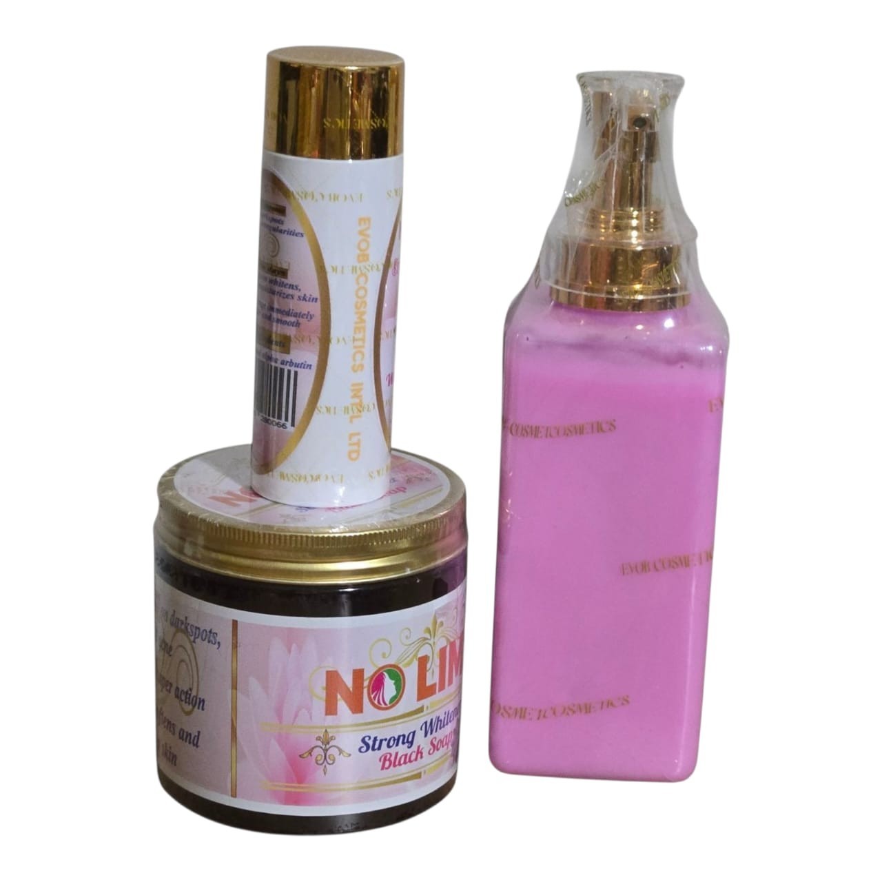 No Limit Plus Skin Milk, Mega Blast Serum And Creamy Black Soap With Evob Seal