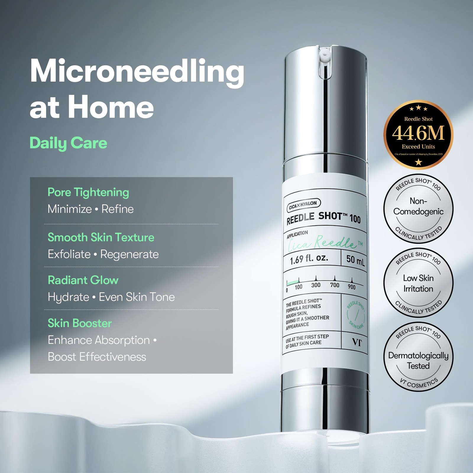 CICA Reedle Shot 100, Spicule Microneedling Serum for Pore Care & Exfoliation…