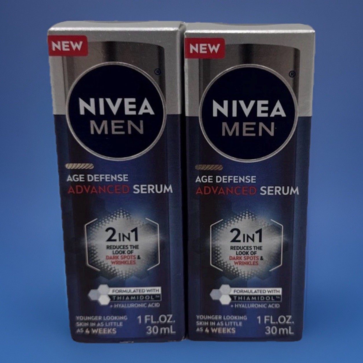 2 Pack Nivea MEN Age Defense Advanced Serum 2 in 1 Dark Spots & Wrinkles 30ml X2