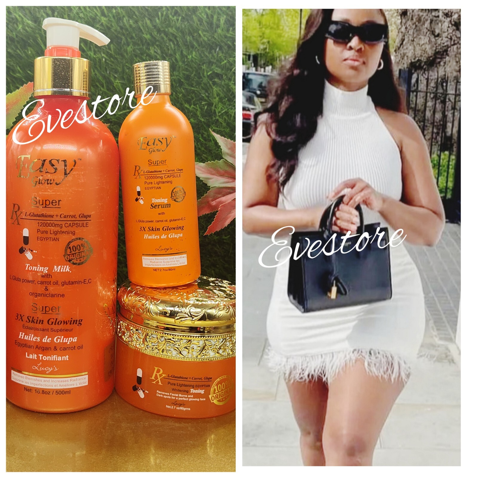 Easy Glow Carrot Toning Lotion, Face Cream & Serum. Perfect Glowing