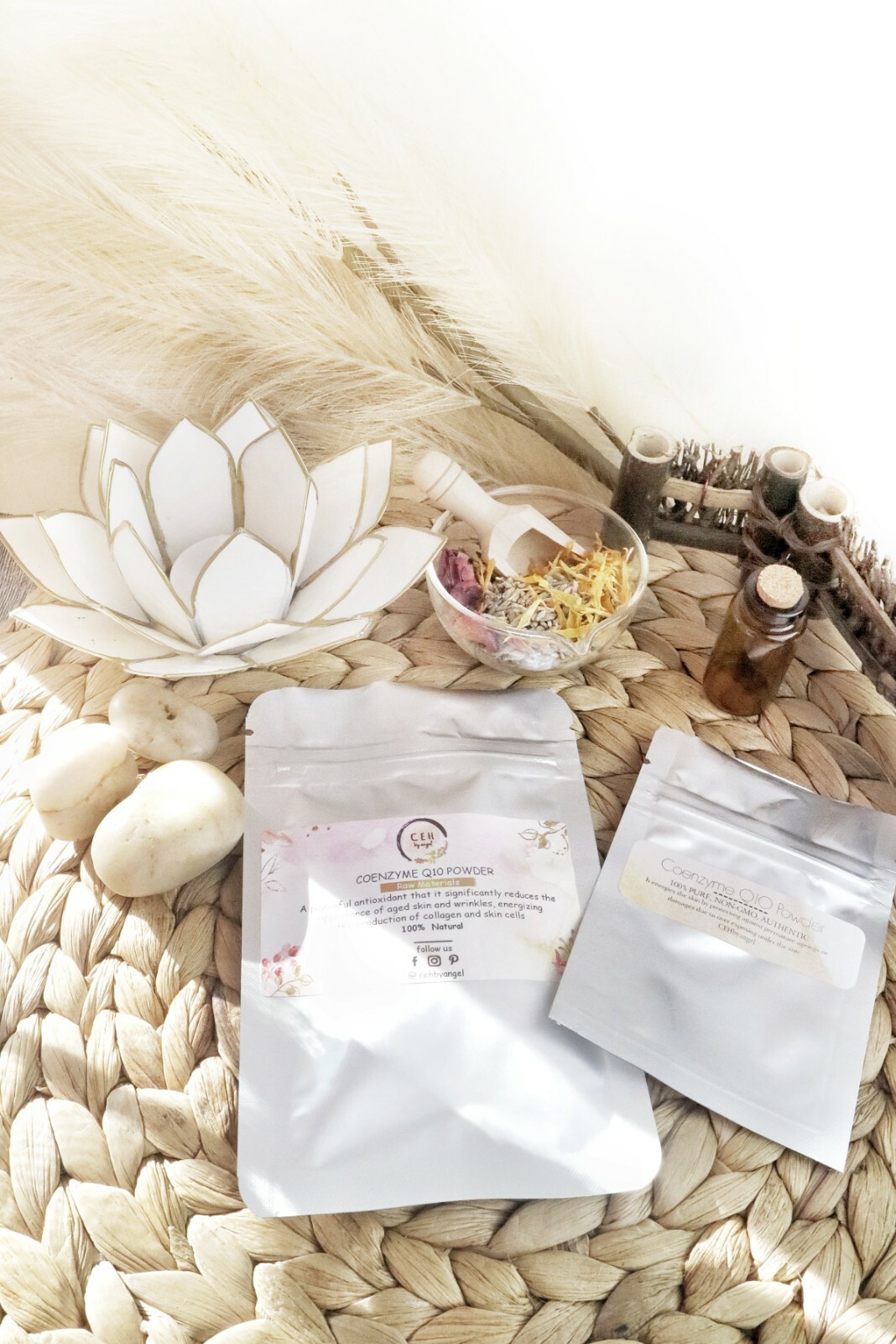 CoQ10 powder CoEnzyme CEHbyangel Raw Materials Antioxidant Powerful Yellow Cases