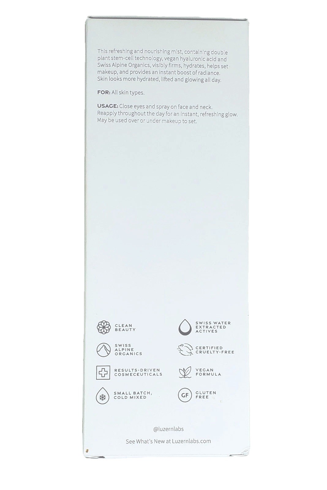 LUZERN LA Defense Firming Facial Mist – NIB. 4 fl oz.