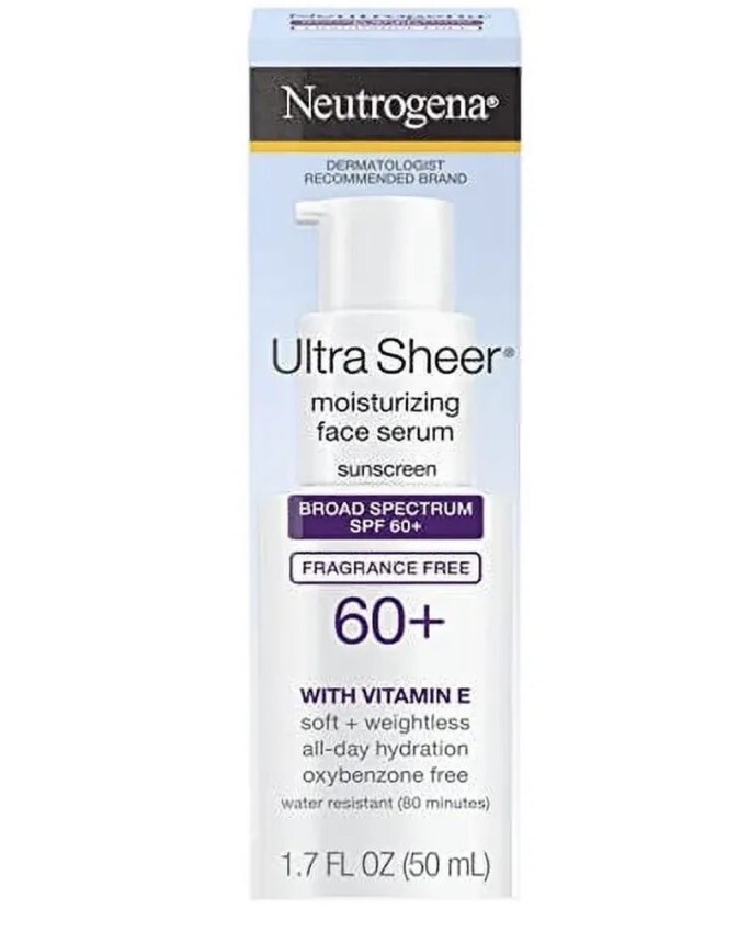 Neutrogena Sheer SPF 60 Moisturizing Face Serum Vitamin E BB05/24 Ultra exp 2028
