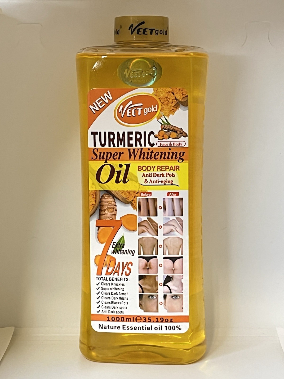 Face & Body Whitening Oil Turmeric Anti Aging & Black spots 1000ml