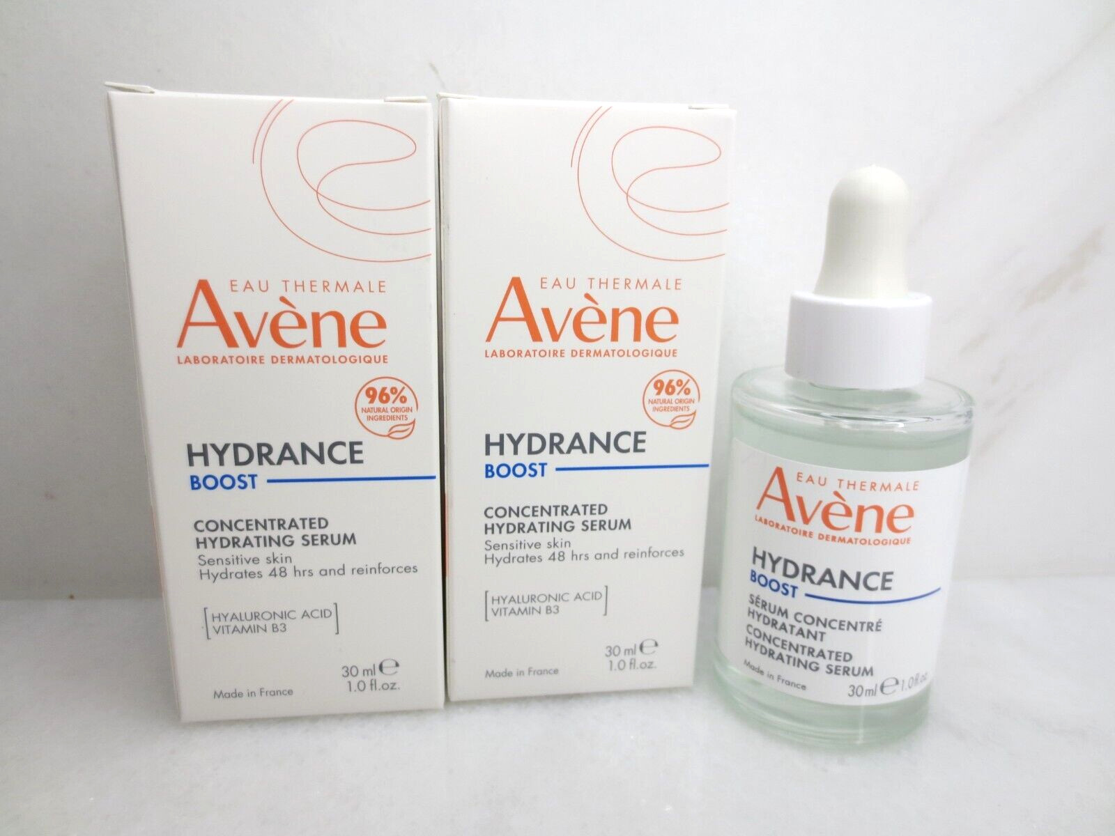 AVENE HYDRANCE BOOST CONCENTRATED HYDRATING SERUM 1 OZ BOXED 2PCS EXP: 03/27