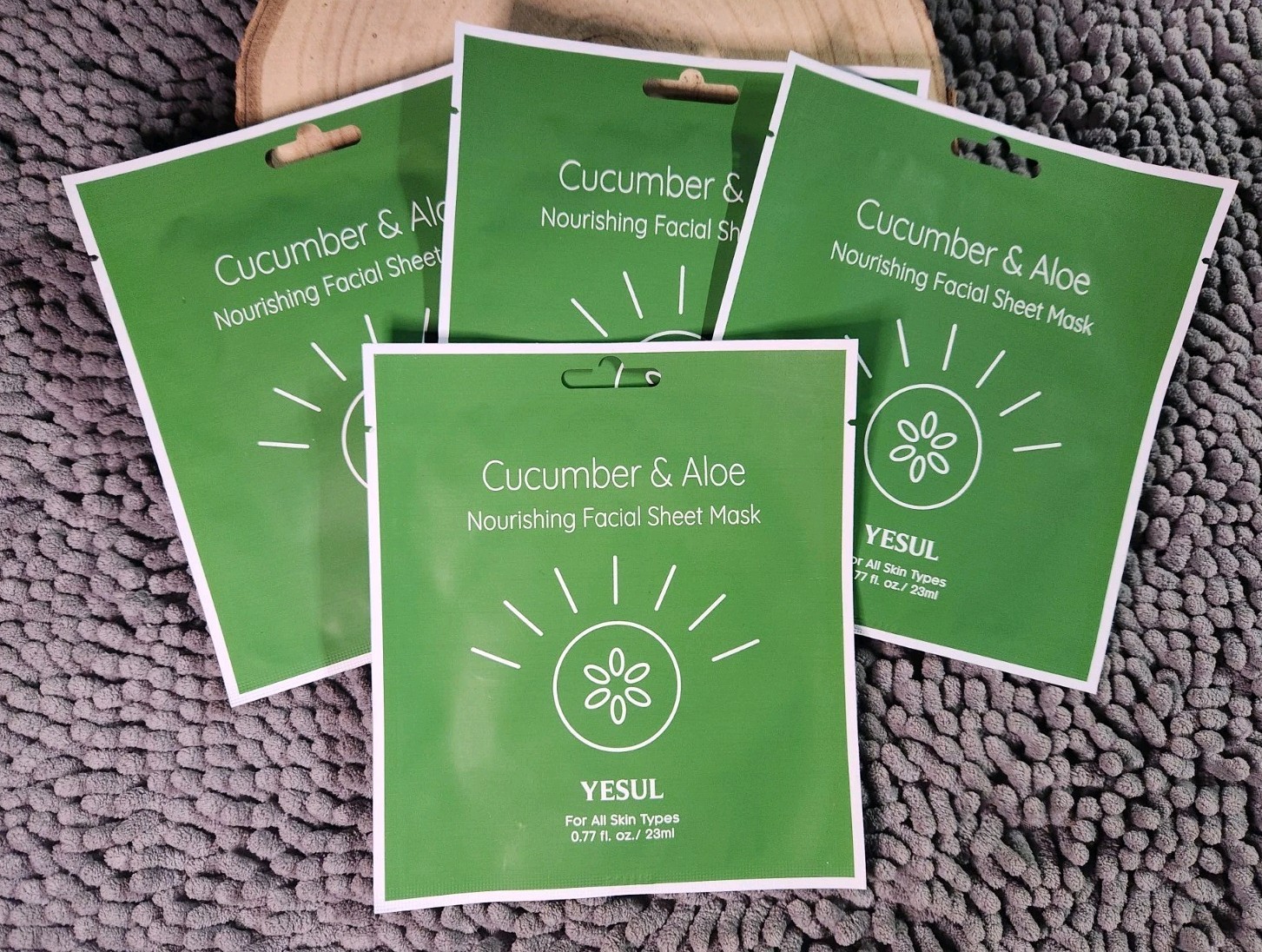 Cucumber & Aloe Facial Sheet Mask 4-Pack -Nourishing Korean Face Mask