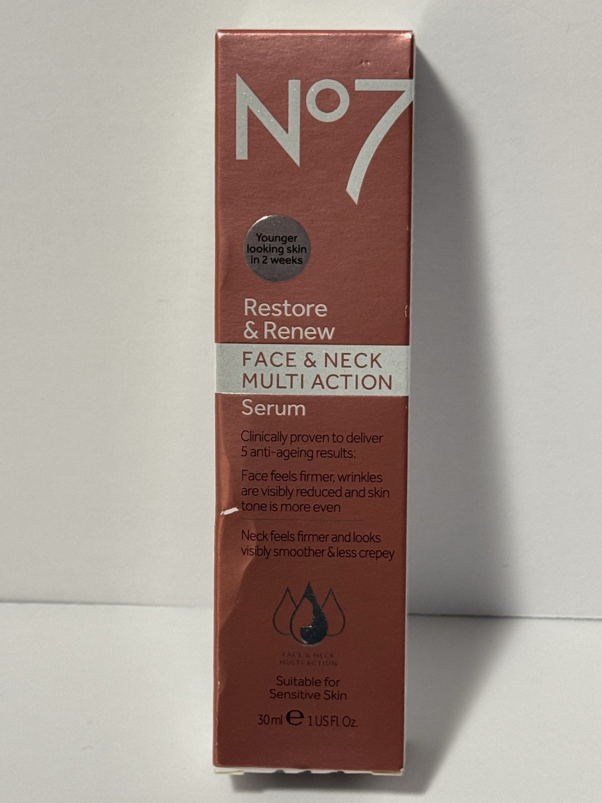 No7 Restore & Renew Multi Action Anti-Aging Face & Neck Serum, 1 fl oz