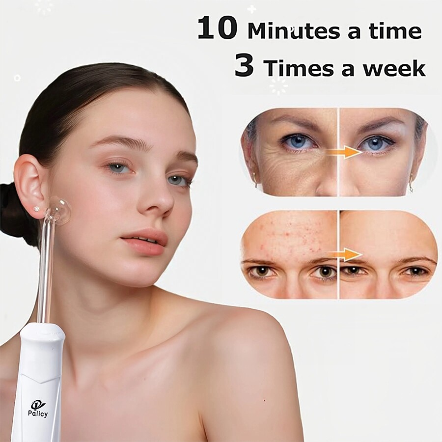 High Frequency Skin Therapy Wand 4PC Neon ARgon Facial Device Skin Care