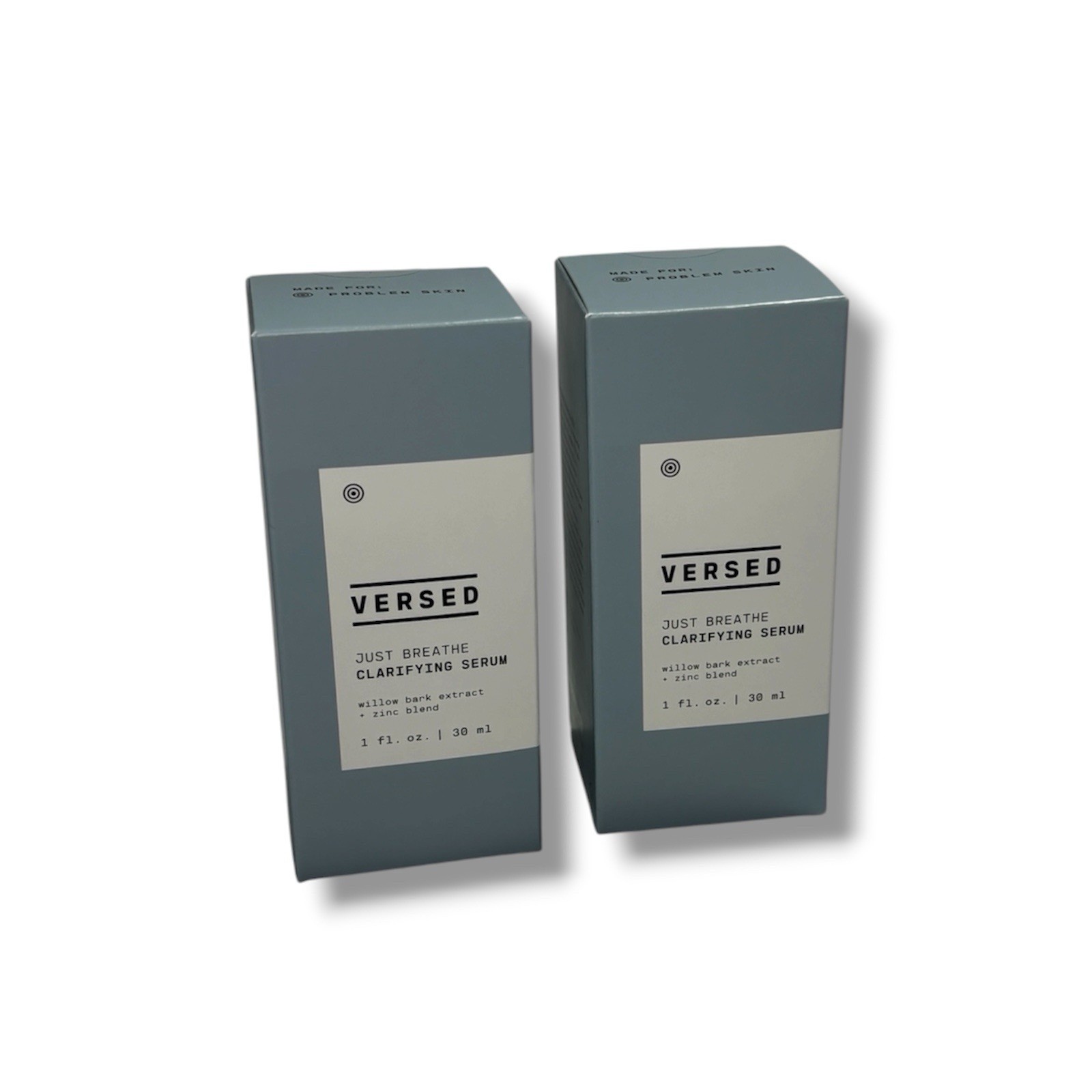 x2 VERSED Just Breathe Clarifying Serum Willow Bark Extract + Zinc Blend 1 Fl Oz