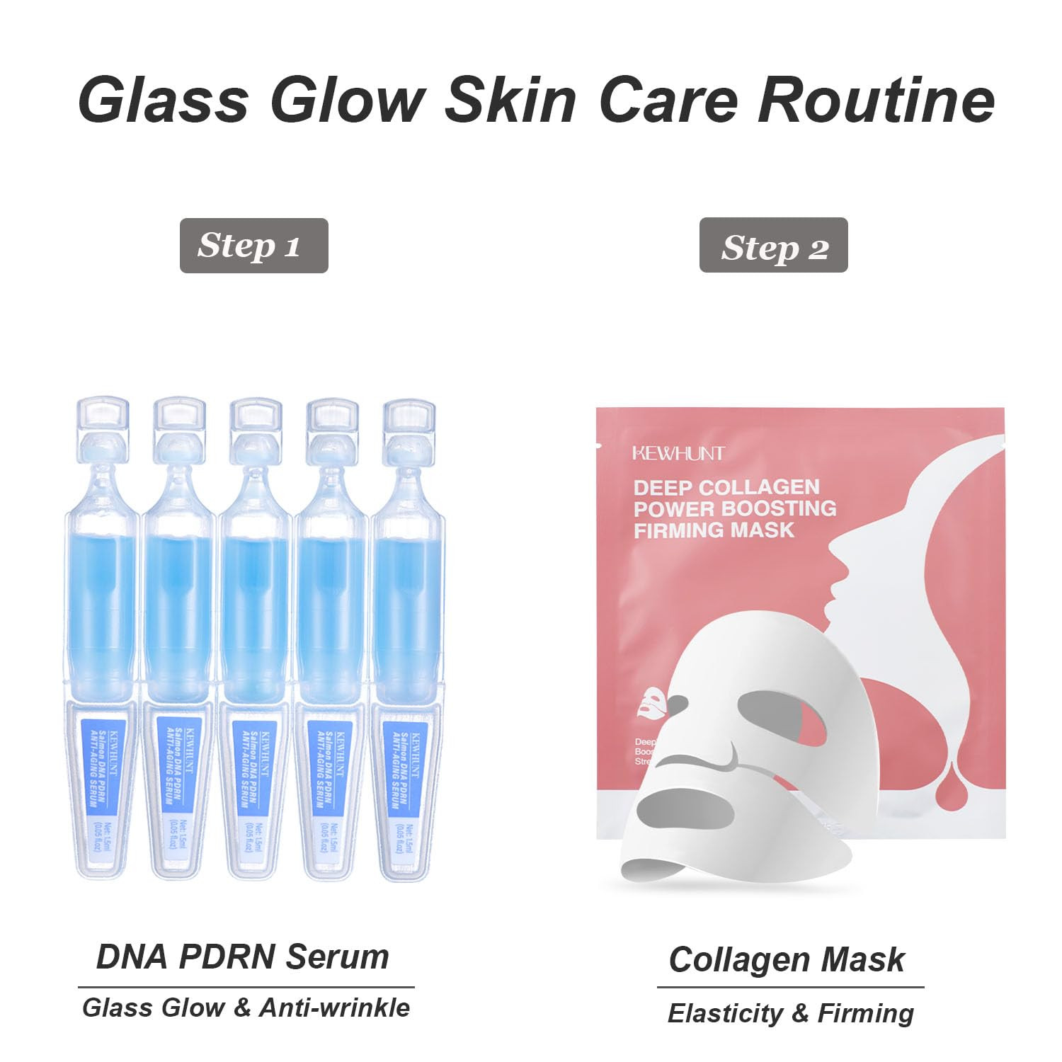 Salmon DNA PDRN Anti-Aging Facial Serum, 10,000Ppm Salmon Egg DNA Ampoule, 3000P