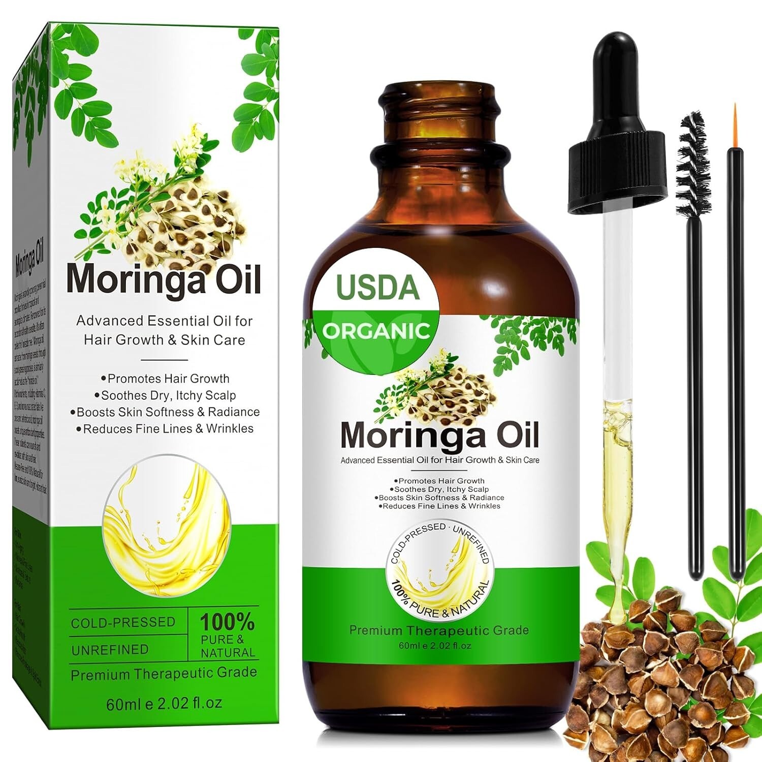 Aceite De Moringa Organico Para Arrugas La Cara Organico Prensado En Frio Puro
