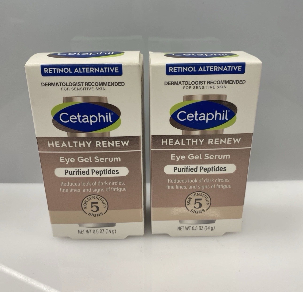 2X Cetaphil Healthy Renew Gel Purified Peptides Under Eye Serum 0.5 Oz