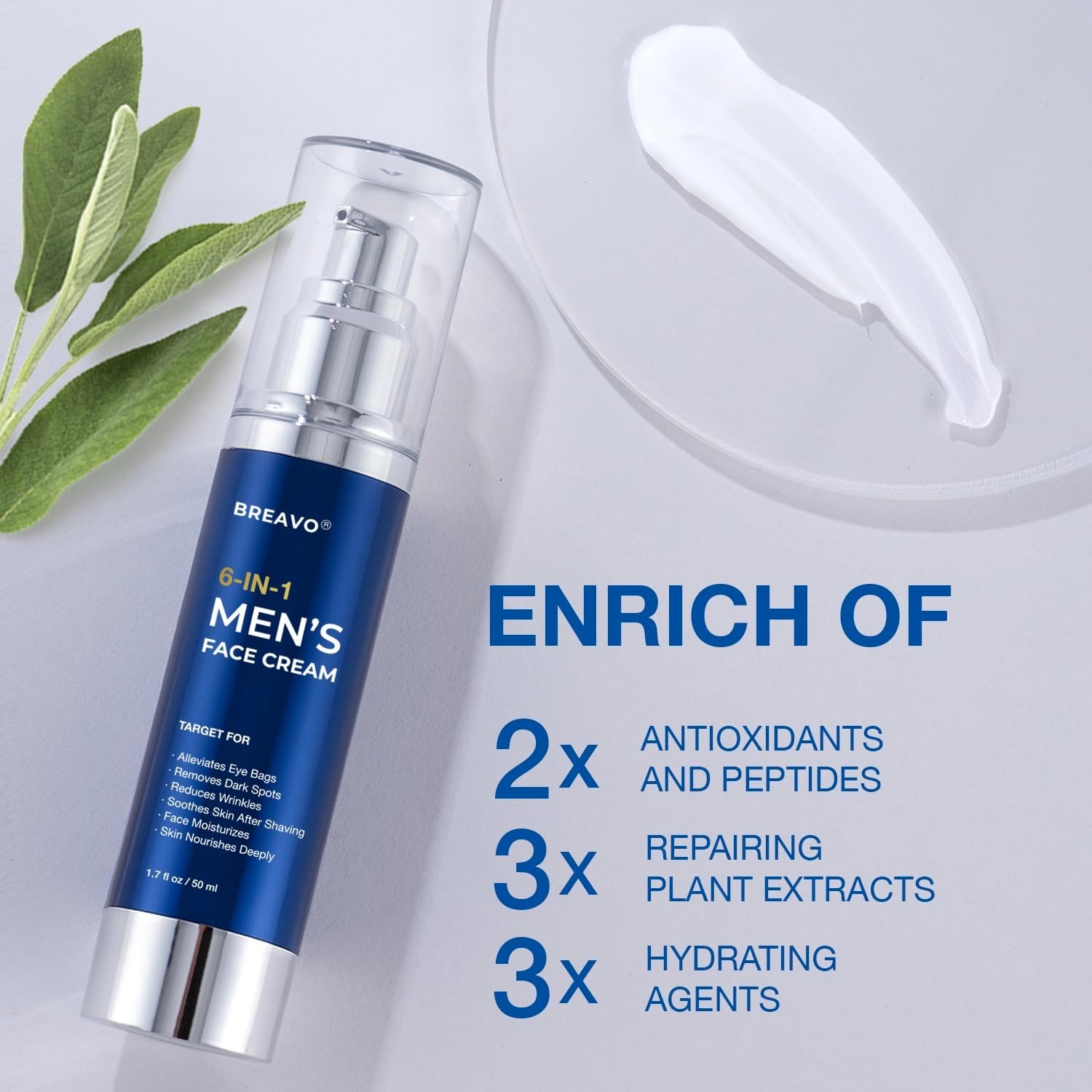 Face Cream For Men 6 In 1 Anti Aging Cream Fights Eye Bags Dark Spots