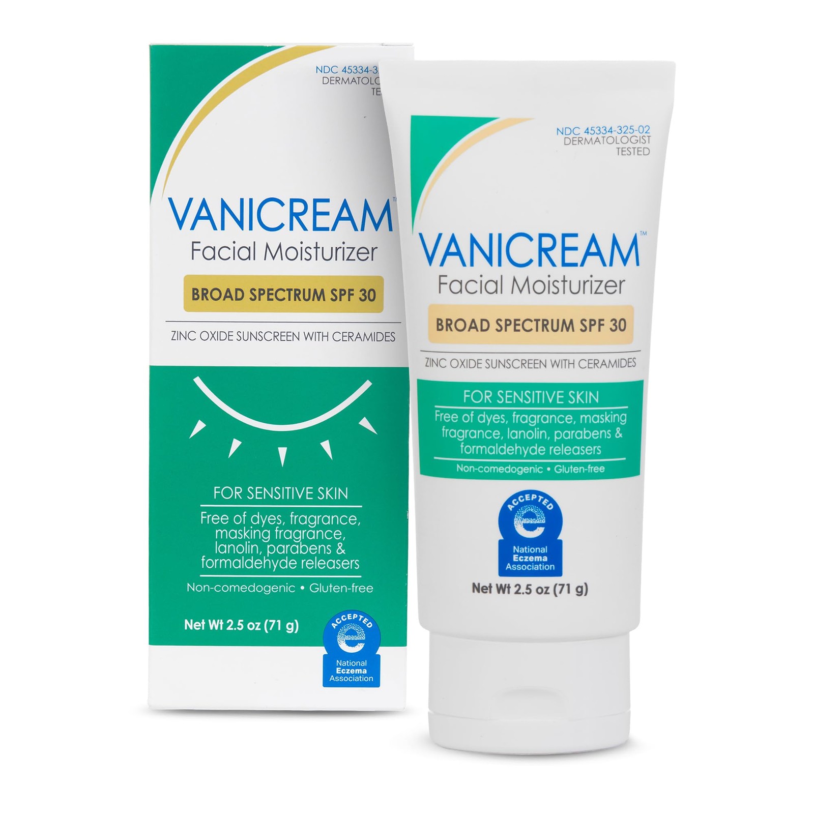 Vanicream Facial Moisturizer Broad Spectrum SPF 30 2.5 Fl. Oz.