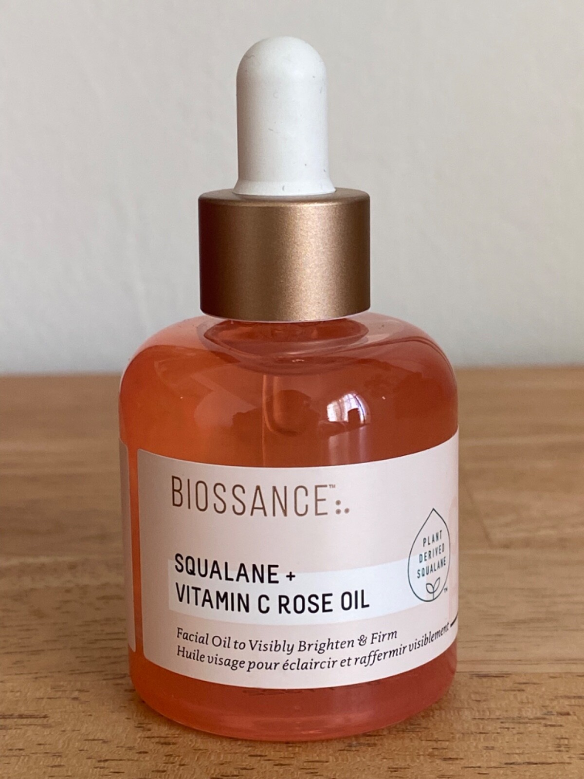 Biossance Squalane + Vitamin C Rose Oil – 1oz- Facial Oil: Brighten and Firm