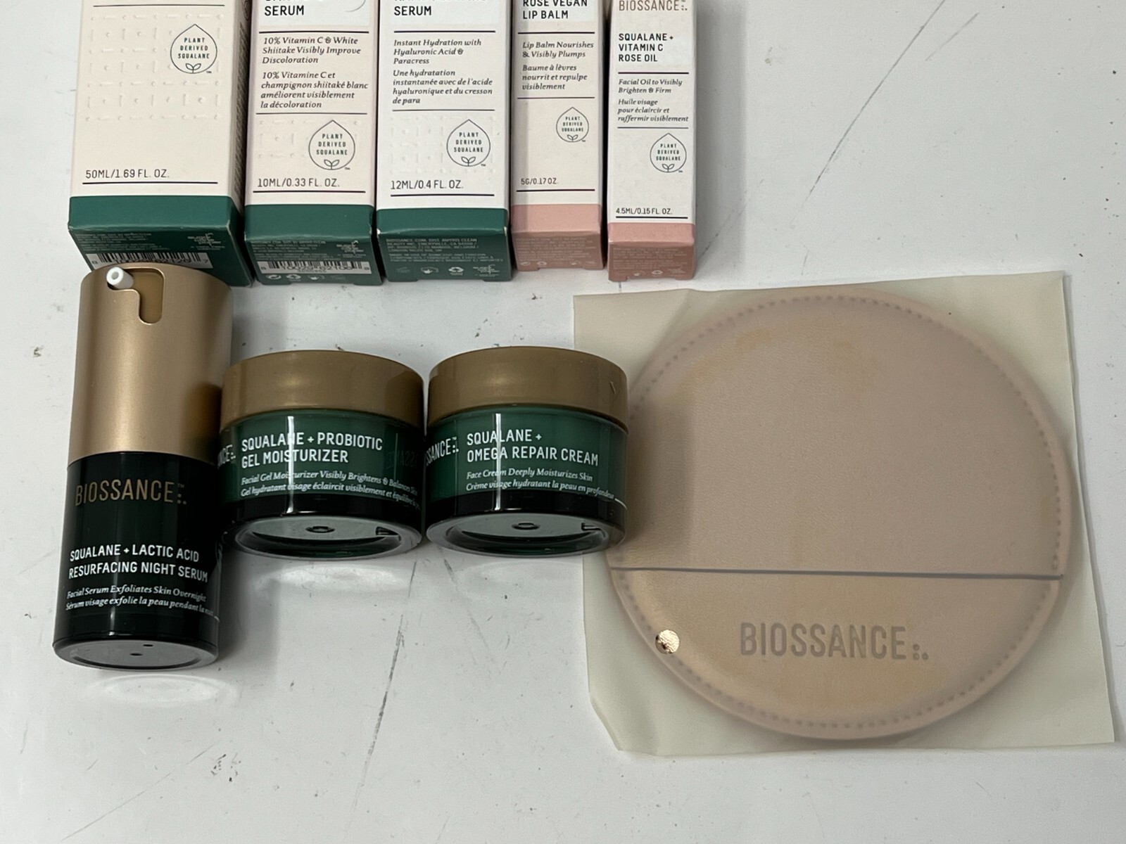 10 PACK – Biossance Set Blush Pink Make Up Bag Gift Set – New *READ DESCRIPTION*