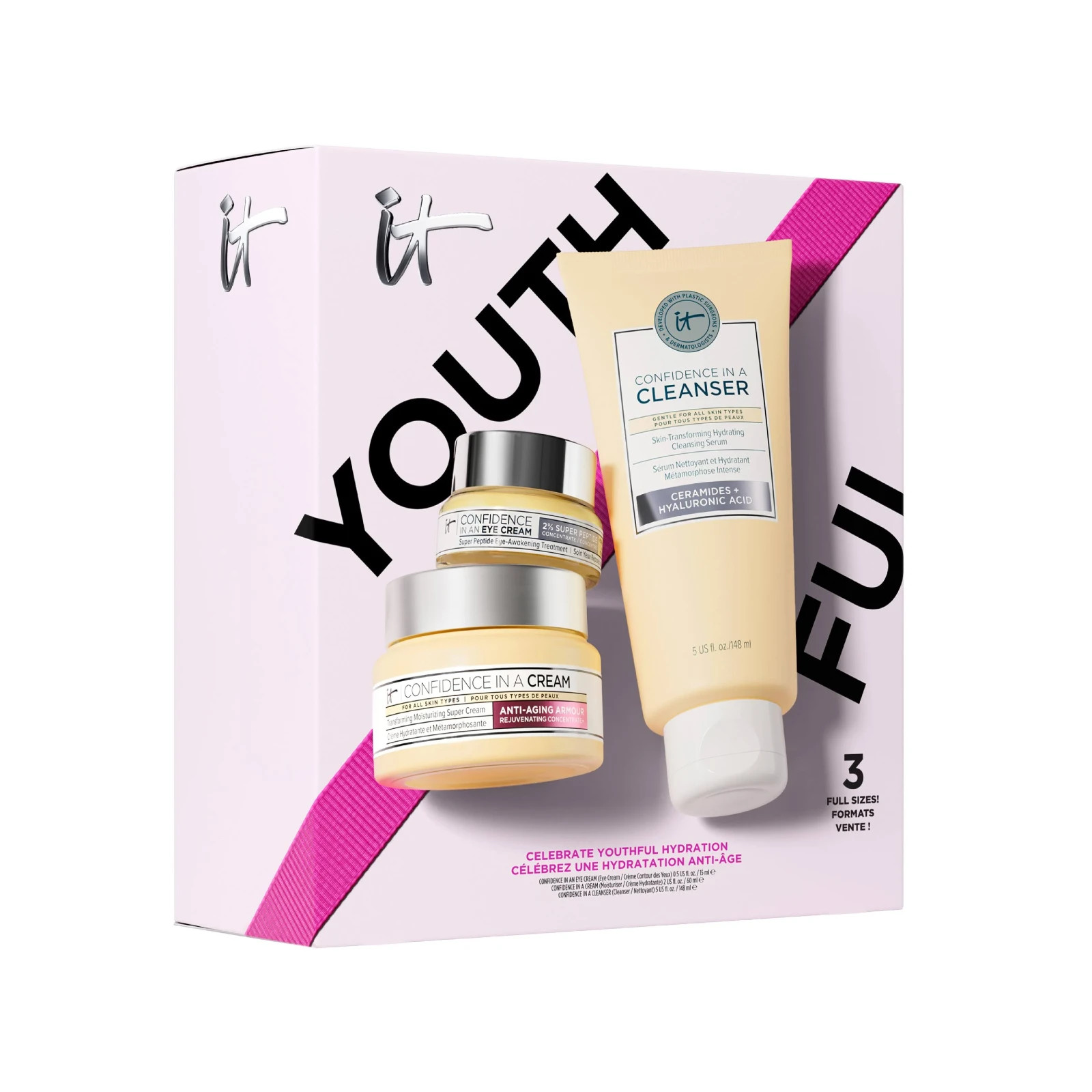 IT Cosmetics CONFIDENCE HYDRATION ANTI-AGING SKINCARE SET $140 Value – FULL SIZE