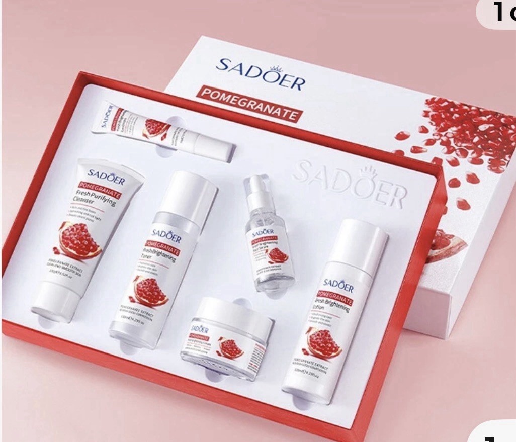 SADOER Red Pomegranate Vitality Bright Skin 6 Piece Deep Cleansing Anti Aging