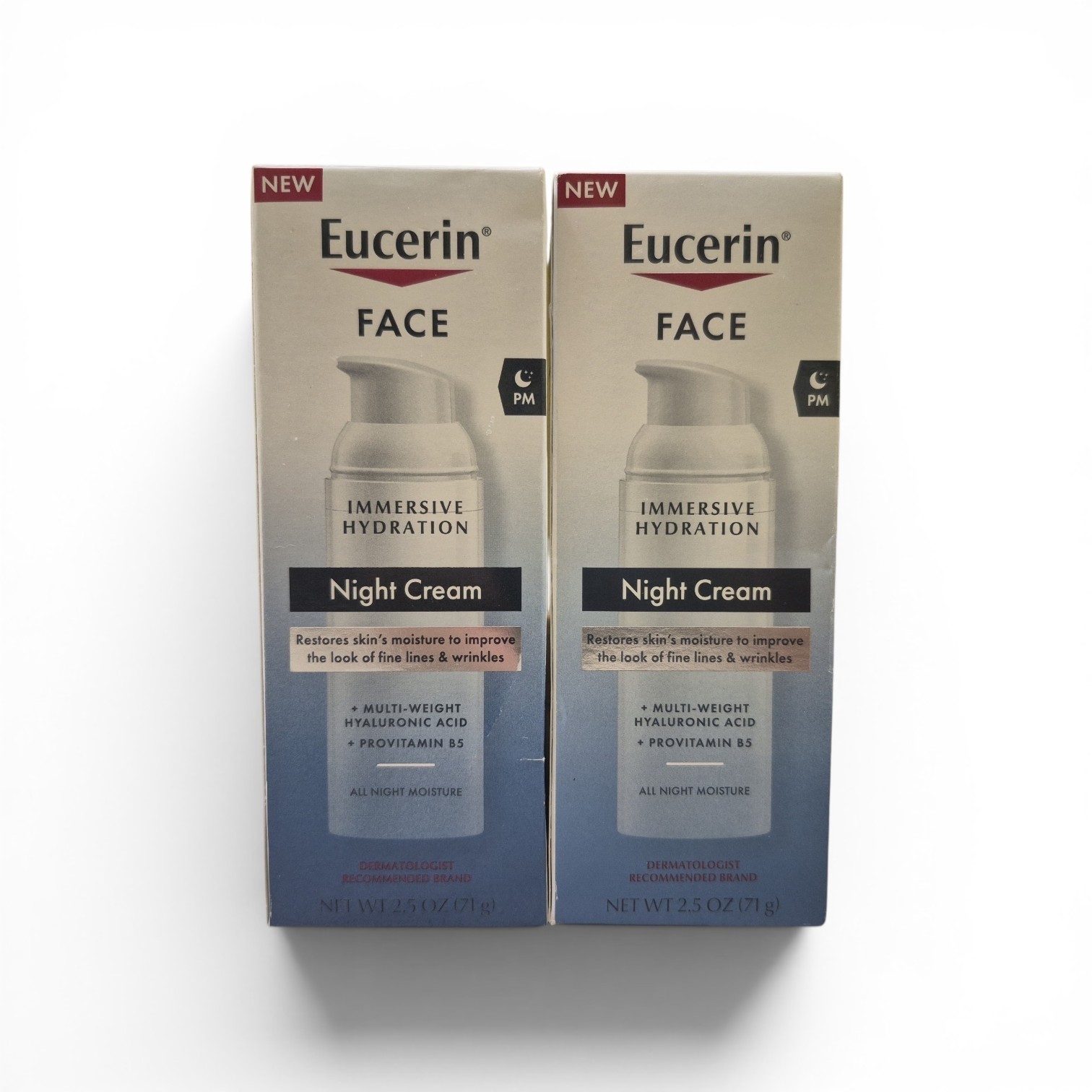 Eucerin Face AM Immersive Hydration Daily Lotion & PM Night Cream 2.5oz + BONUS