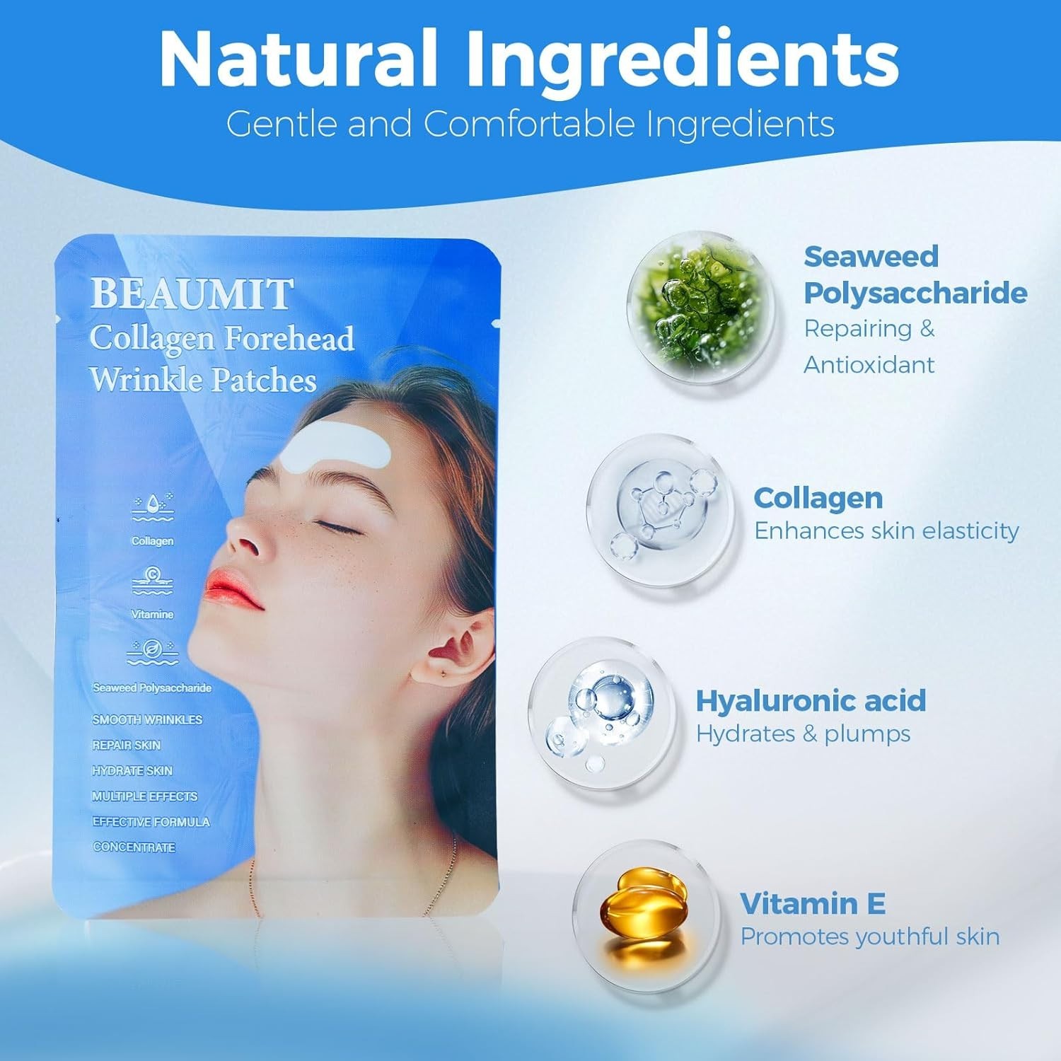 Forehead Wrinkle Patches Overnight 20 pcs with Collagen, Anti Wrinkle Patches…