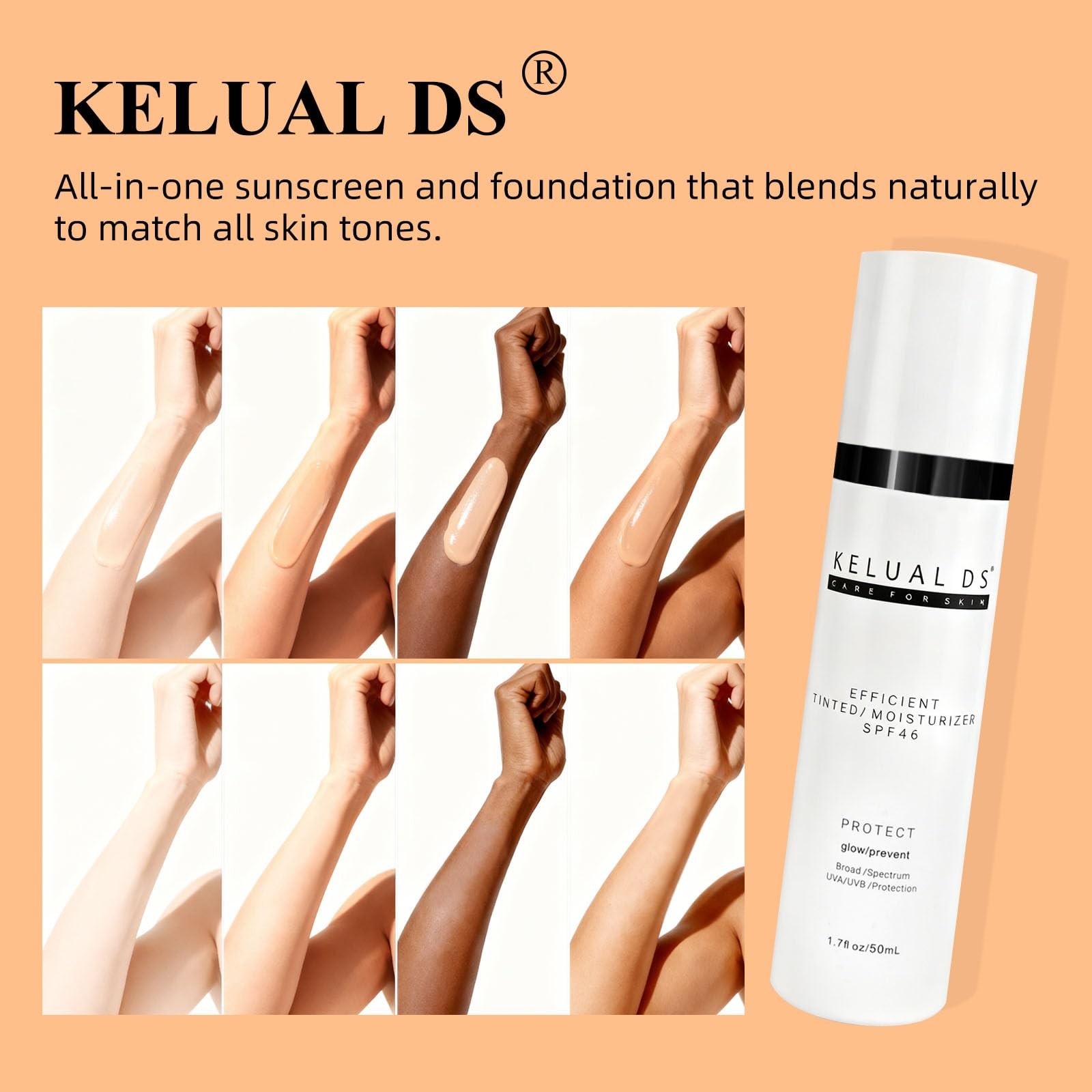 Anti-Aging Tinted Face Moisturizer & Sheer Face Sunscreen SPF 46, Hydrating S…
