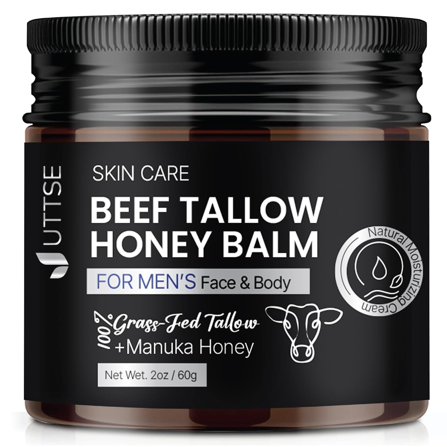 Uttse Mens Beef Tallow for Skin Care100 Grass-Fed Beef Tallow Face Moisturize…