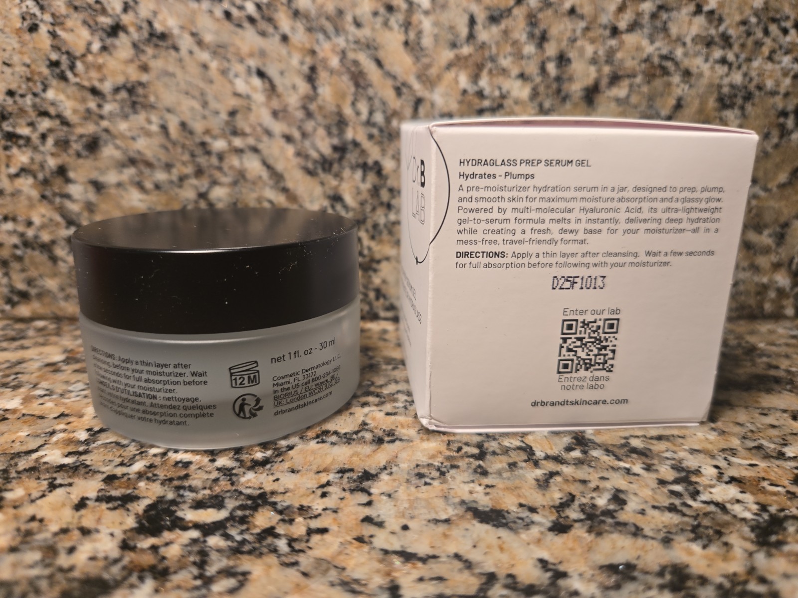 Dr. B Lab Hydraglass Prep Serum Gel Full Size 1 oz/30 ml NEW In Box Free Ship