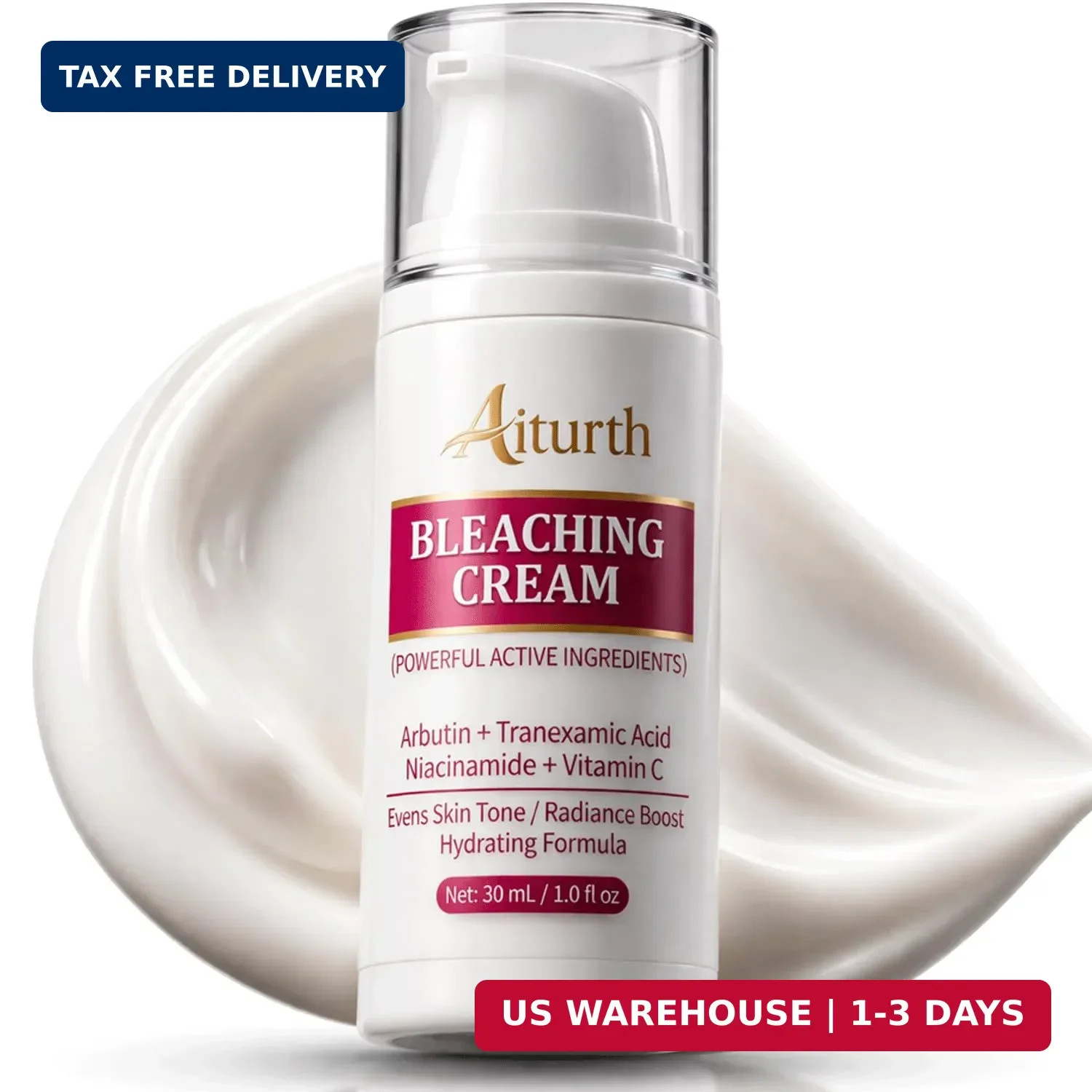 Skin Bleaching Cream for Intimate Areas with 20,000ppm Arbutin, 20,000ppm Tranex